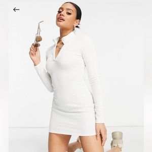 ASYOU polo body-conscious dress in ecru